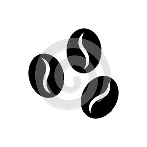 Coffee beans glyph black icon