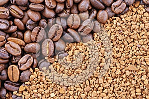 Coffee beans and granules