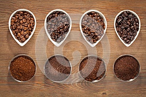 Coffee Beans and Ground Coffee