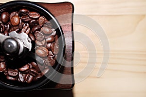 Coffee beans and Hand grinding machine