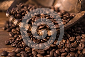 Coffee beans, hands