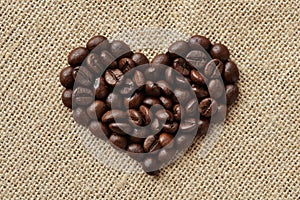 Coffee beans heart