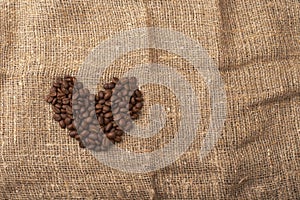 Coffee beans heart