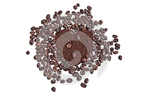 Coffee beans heart