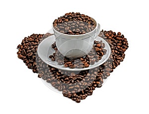 Coffee beans heart shape