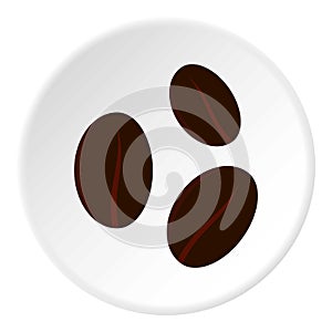 Coffee beans icon, flat style