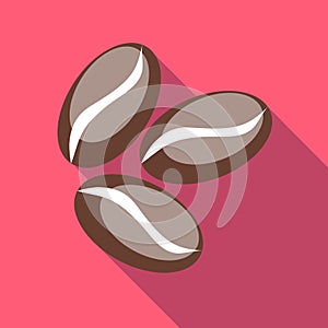 Coffee beans icon, flat style