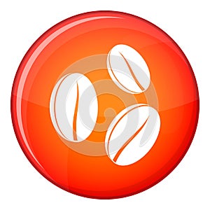 Coffee beans icon, flat style