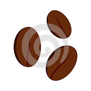 Coffee beans icon, flat style