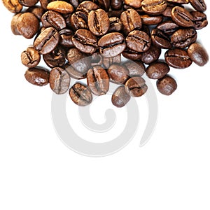 Coffee beans isolated on a white