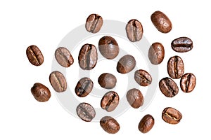 Coffee beans isolated on white background