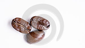 Coffee beans isolated white background