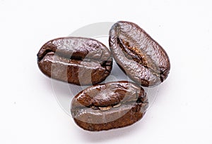 Coffee beans isolated white background
