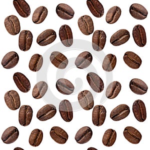 Coffee beans isolated on white background