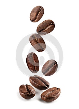 Coffee beans isolated on white background