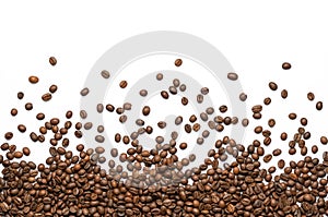 Coffee beans isolated on a white background