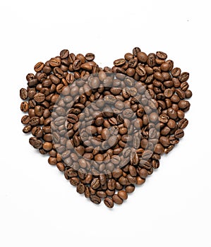 Coffee beans isolated on a white background