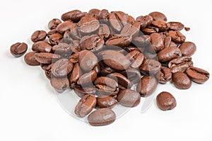 Coffee beans isolated on a white background