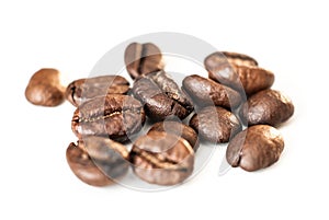 Coffee beans isolated on white background.