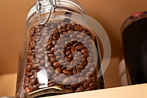 Coffee beans in a jar