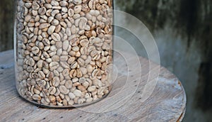 Coffee beans in jars