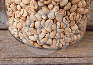 Coffee beans in jars