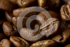 Coffee beans. Macro coffee beans background