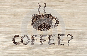 Coffee beans mug symbol