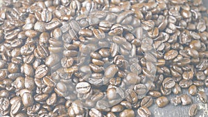 Coffee beans in an old sack