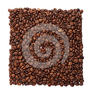 Coffee beans organised into foursquare