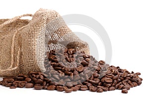 Coffee beans overflowing photo