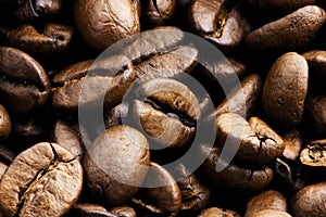 Coffee beans pile background