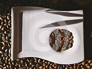 coffee beans on the plate