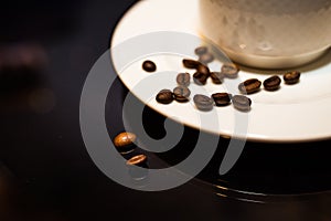 Coffee beans on the plate