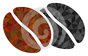 Coffee Beans Polygonal Lowpoly Flat Icon