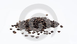 Coffee beans raw close up photo