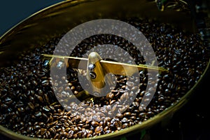Coffee beans roasted in coffee roasters machine