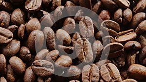 Coffee beans are roasted and rotated clockwise.