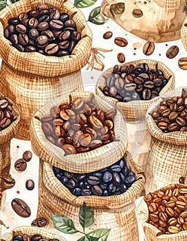 Coffee Beans in Sacks