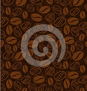 Coffee beans seamless pattern