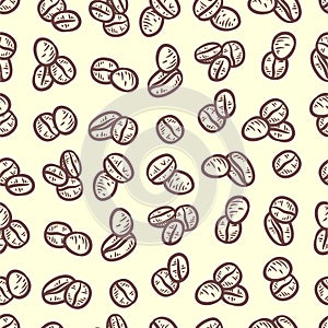 Coffee beans seamless pattern background