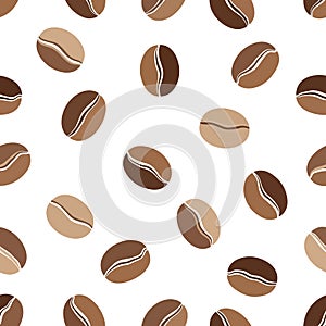Coffee Beans Seamless Pattern, Background, Vector