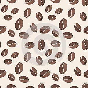 Coffee beans seamless pattern. Vector background