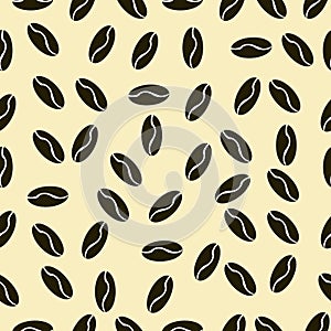 Coffee beans seamless pattern - vector illustration.