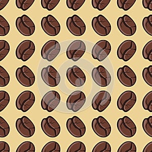 Coffee beans seamless pattern Vector illustration. coffee background for textile or fabric