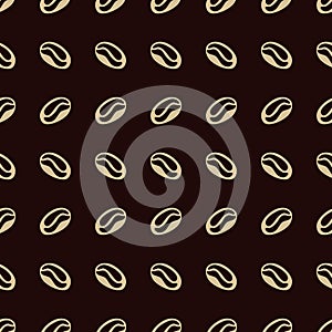 Coffee Beans Seamless Pattern Vector Illustration. coffee bean hand drawn background