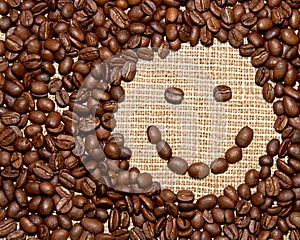 Coffee beans smile