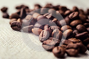 Coffee beans. spilled coffee beans