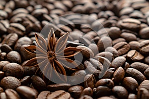 Coffee beans and star anise