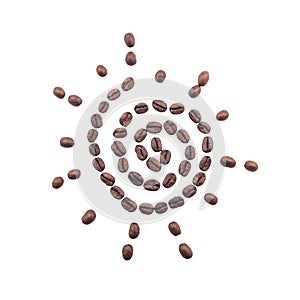 Coffee beans sun shape